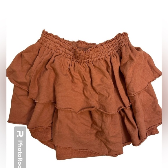 Aerie‎ elastic waist skirt tiered NWT Small sweatshirt hoodie skirt spring - Picture 2 of 4